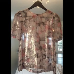 Kate Spade Metallic Silk Blouse